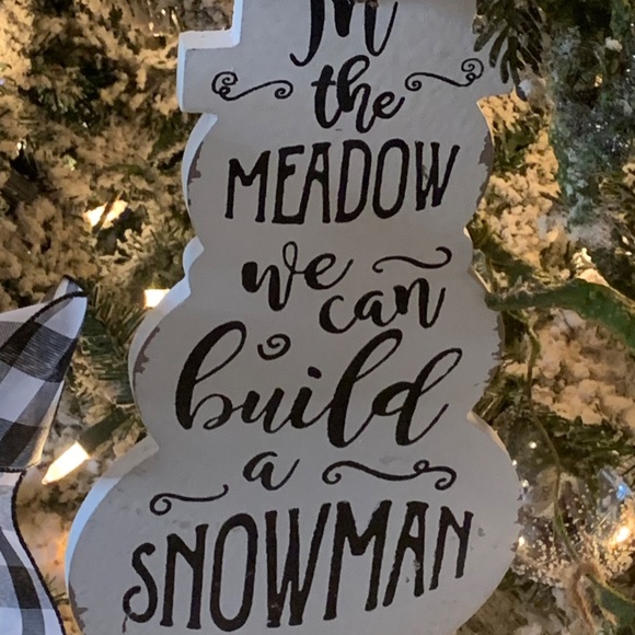 12” SNOWMAN sign / large ornament by RAZ Imports 1B - Picture 2 of 4